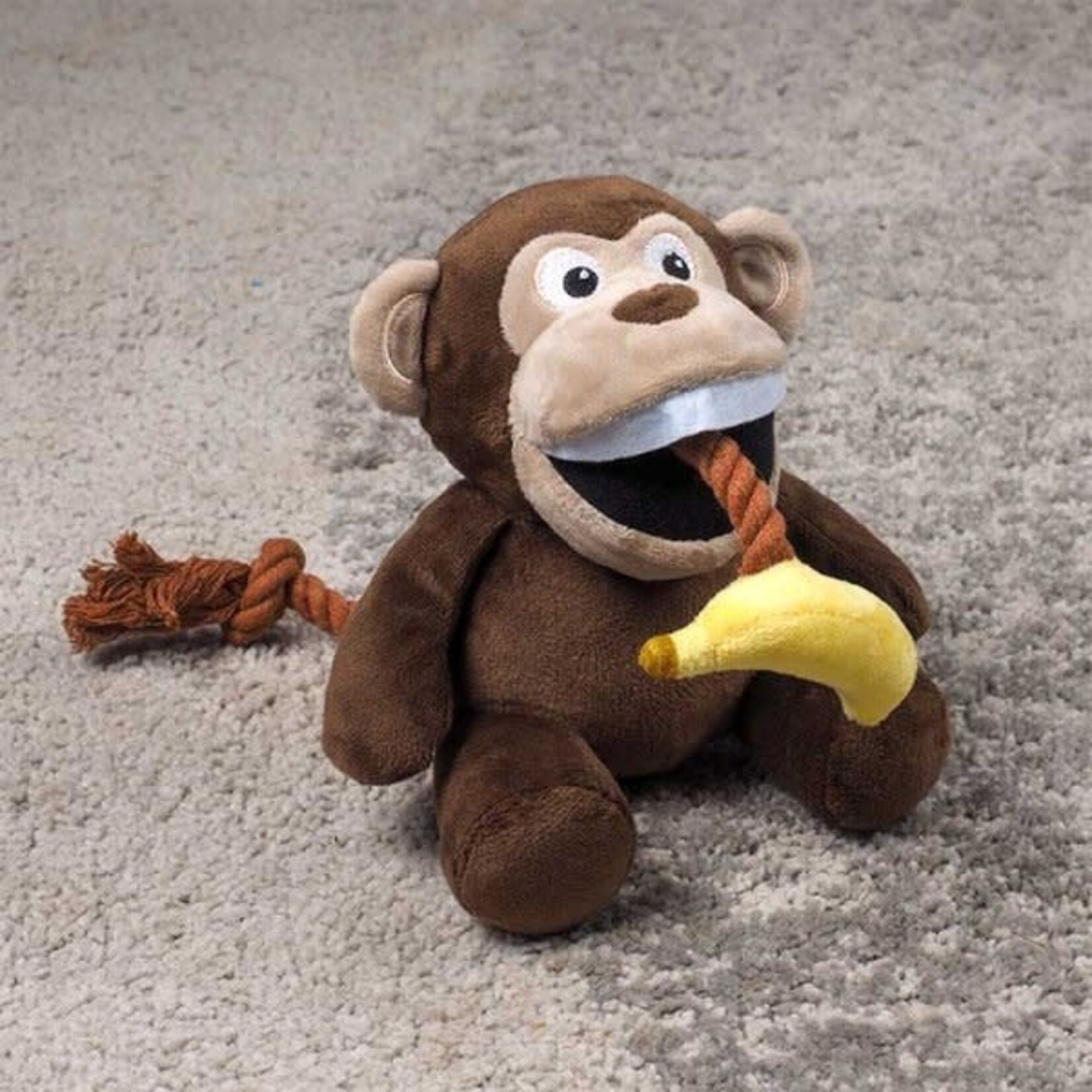 Zöon Chimp Tugga Banana Plush Dog Toy