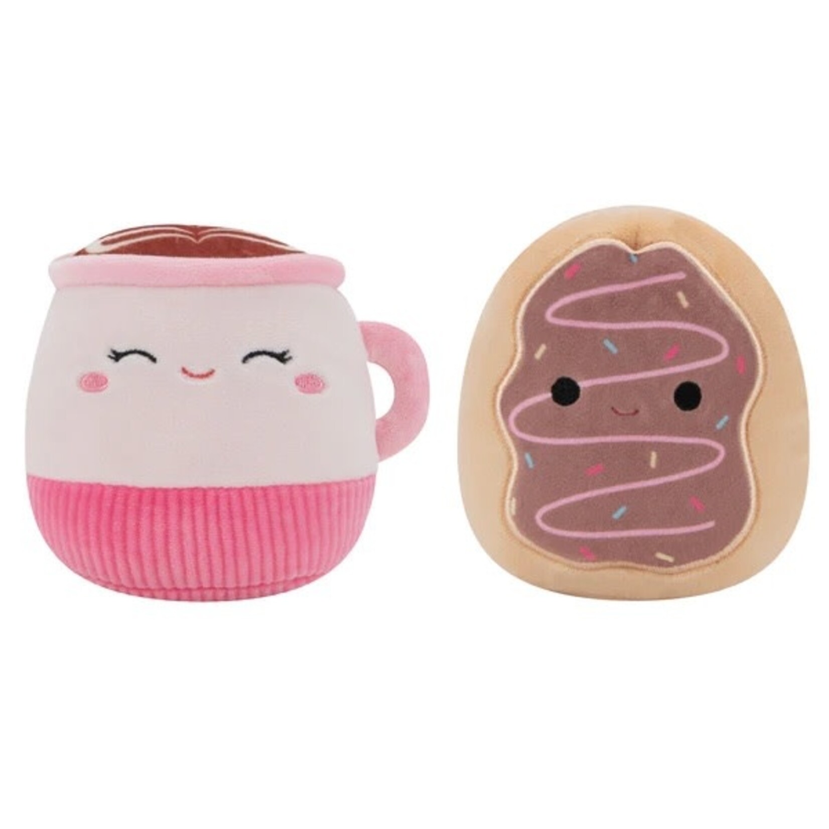 Jazwares Squishmallows Cafe Squeaky Plush Dog Toys, Emery & Deja