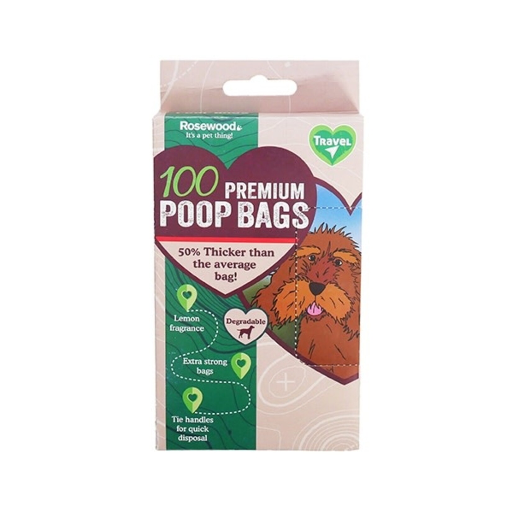 Rosewood Degradable Doggy Bags Lemon Scented, 100 pack