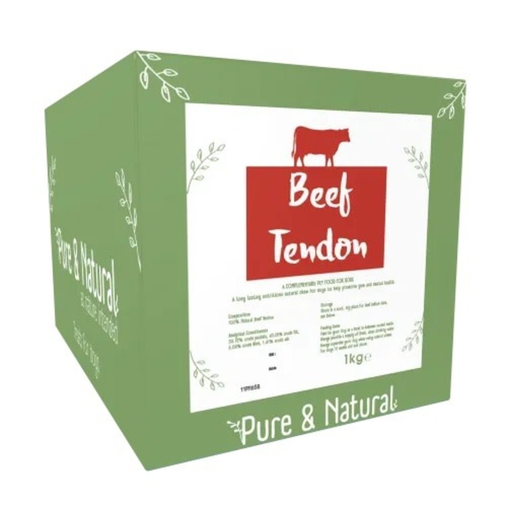 Pure & Natural Beef Tendon Dog Treats, 1kg Box