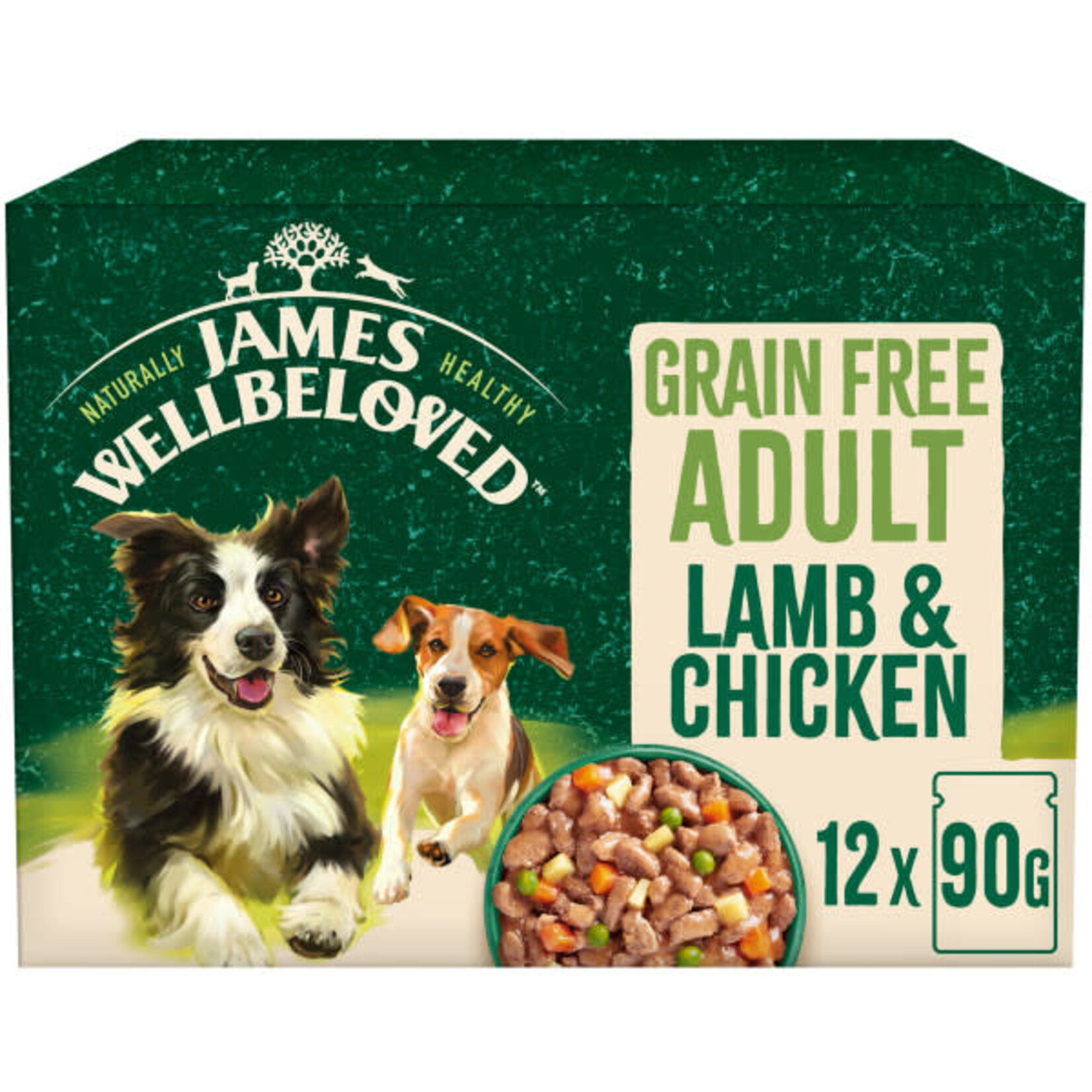 James Wellbeloved Dog Adult Grain Free Lamb and Chicken in Gravy Pouch 12 x 90g
