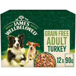 James Wellbeloved Dog Adult Grain Free Turkey in Gravy Pouch 12 x 90g