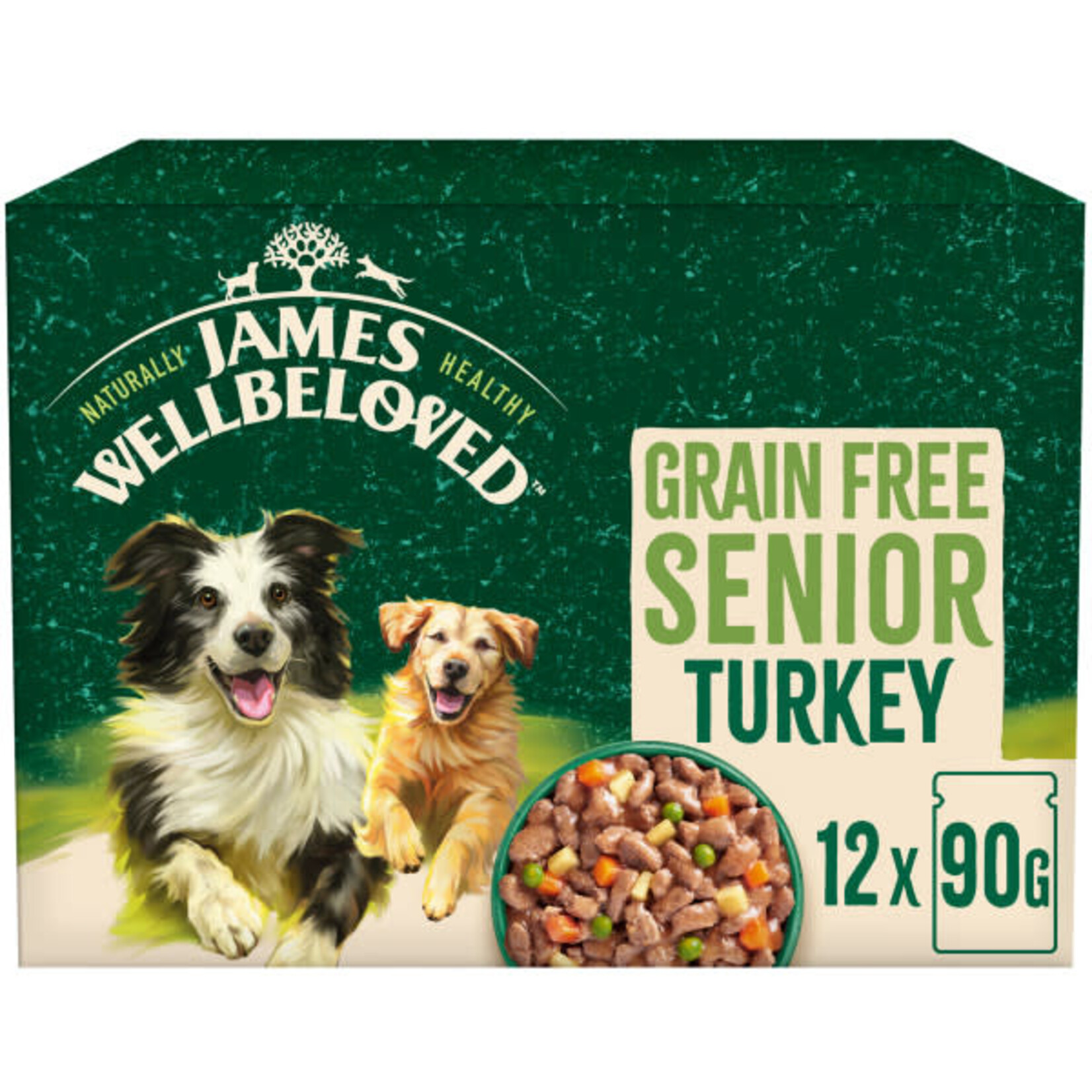 James Wellbeloved Dog Adult Grain Free Senior Turkey in Gravy Pouch 12 x 90g