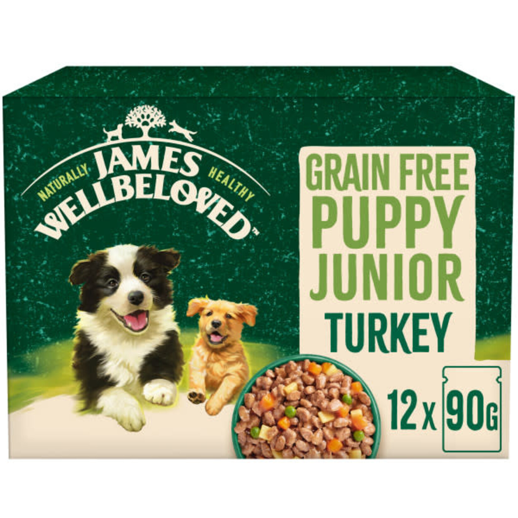 James Wellbeloved Dog Grain Free Puppy Turkey in Gravy Pouch 12 x 90g