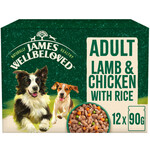 James Wellbeloved Dog Adult Lamb and Chicken in Gravy Pouch 12 x 90g