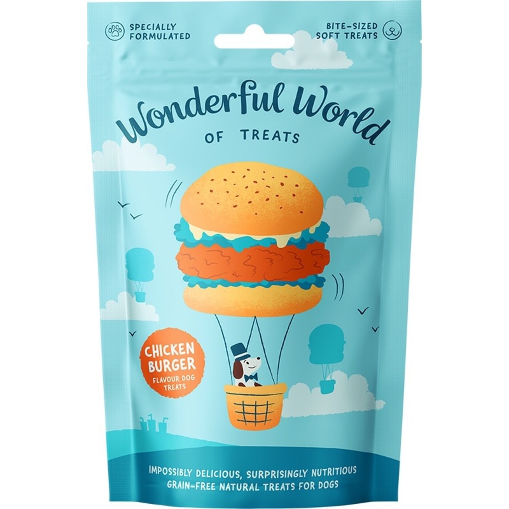 Wonderful World of Treats Chicken Burger Grain-Free Hand Baked Dog Treats, 50g