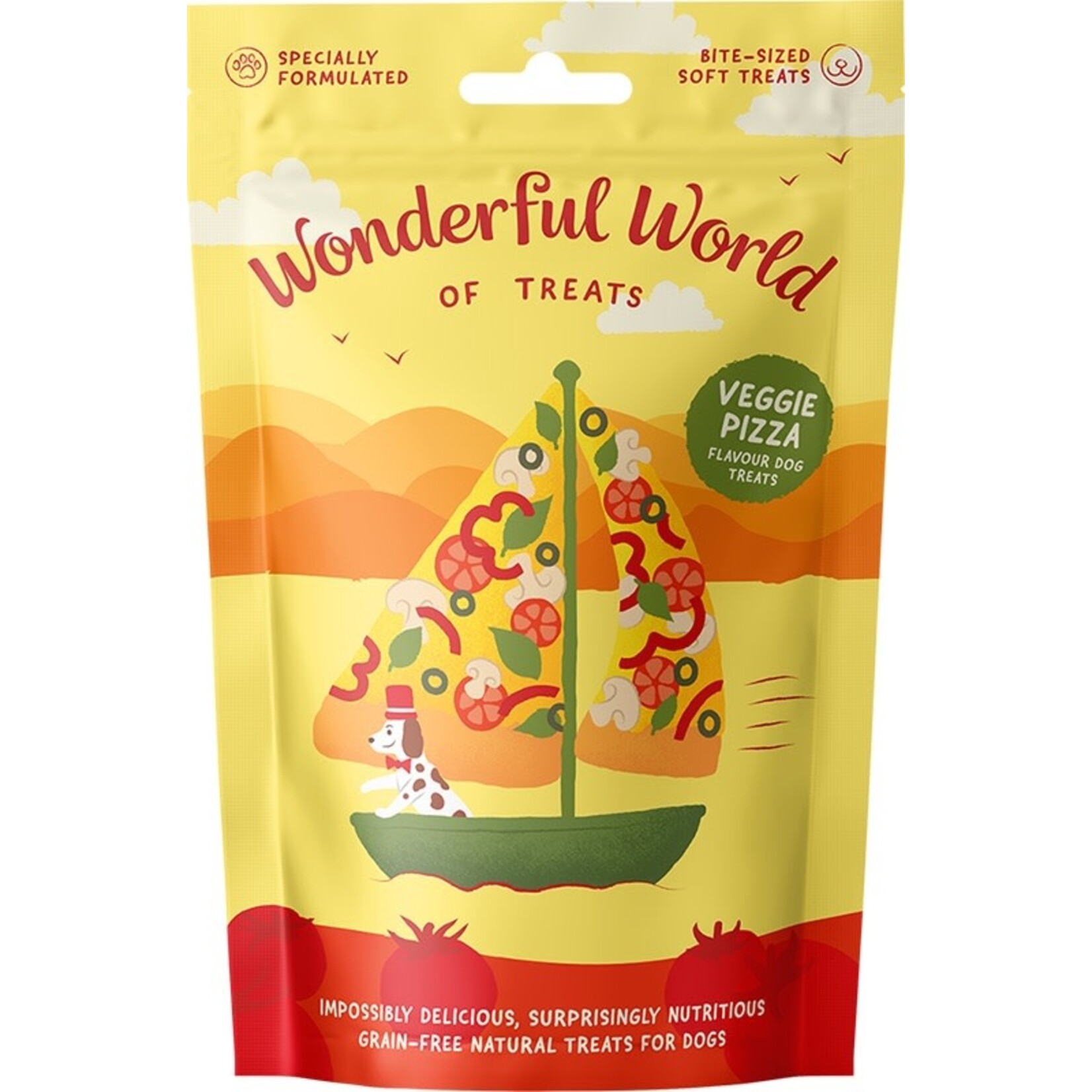 Wonderful World of Treats Veggie Pizza Grain-Free Hand Baked Dog Treats, 50g