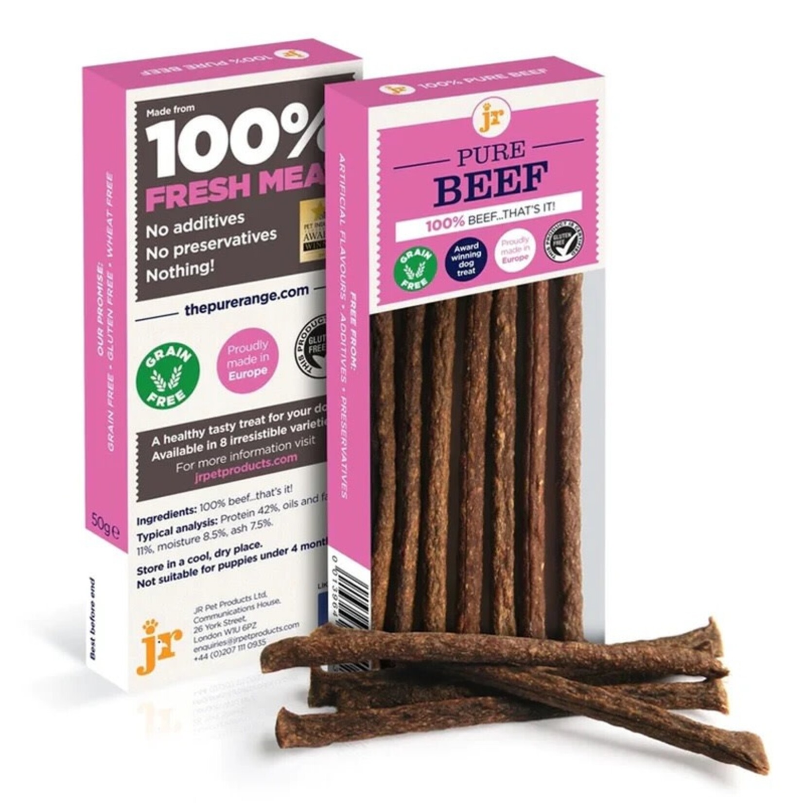 jr pet products Pure Beef Sticks Dog Treats, 50g