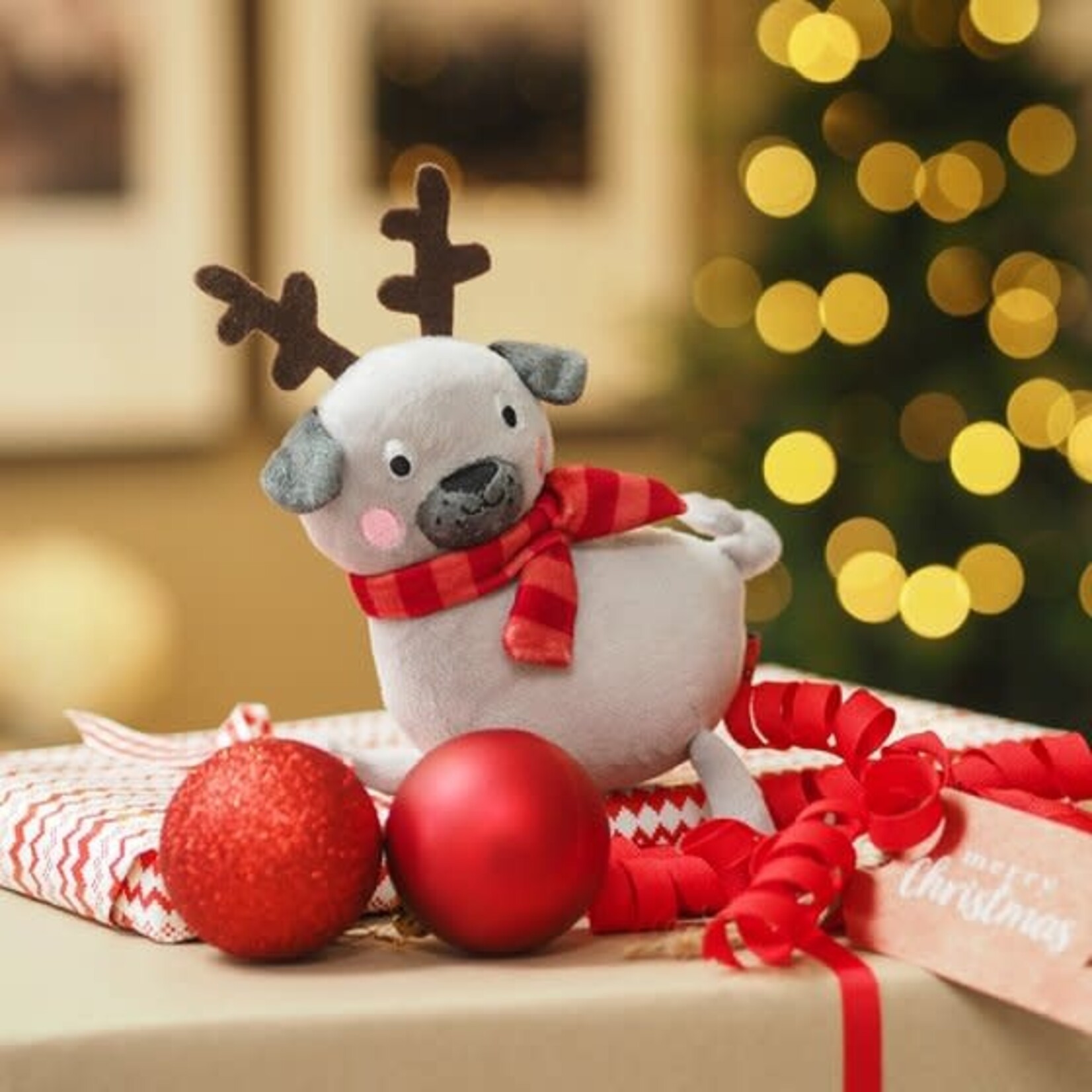 Zöon Percy Pug PlayPal Christmas Squeaky Dog Toy