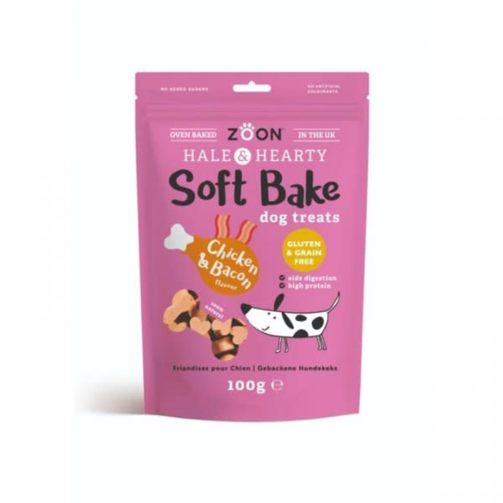 Zöon Hale & Hearty Soft Bake Chicken & Bacon Dog Treats, 100g
