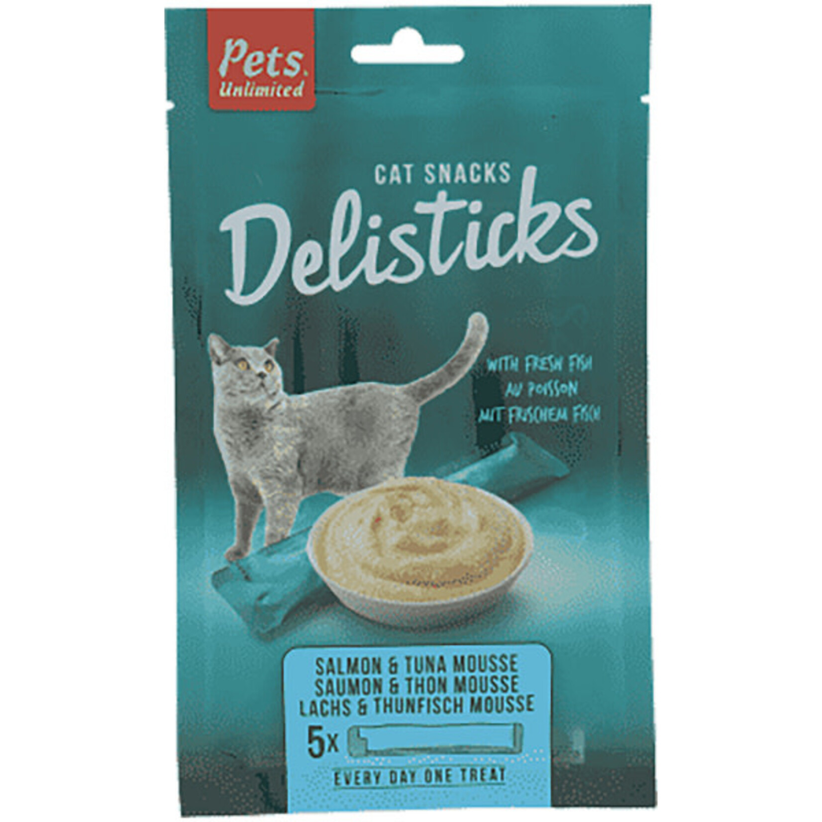 Pets Unlimited Delisticks Salmon & Tuna Cat Treats, 5 x 15g