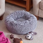 Zöon Calming Shaggy Faux FurBed Pet Bed in Grey