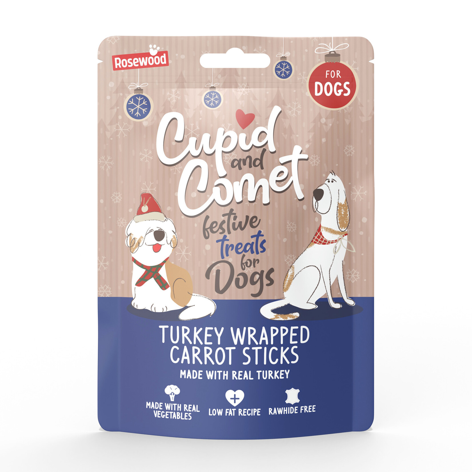 Rosewood Christmas Turkey Wrapped Carrot Dog Treats, 100g