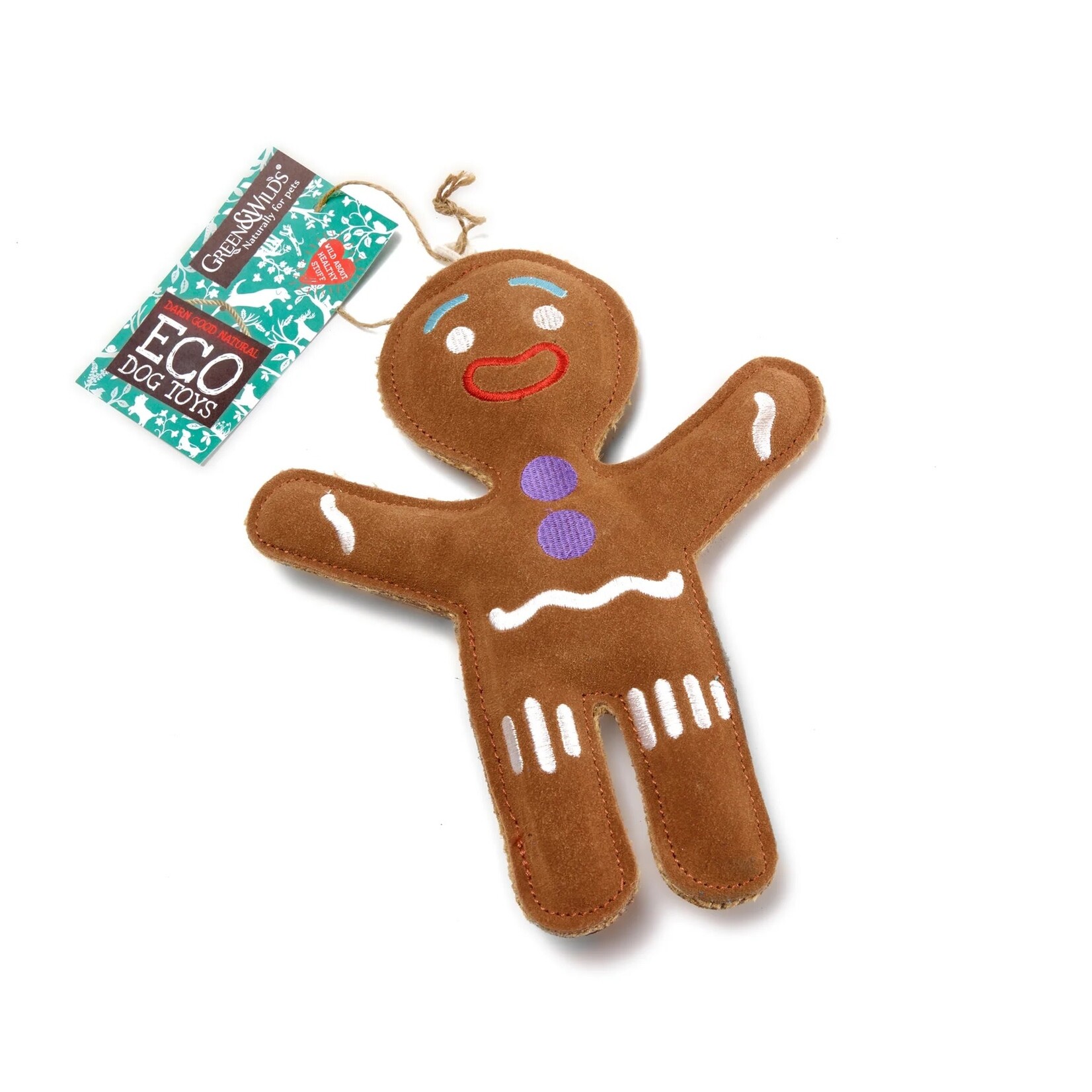Green and Wild's Jean Genie the Gingerbread Person Eco Dog Toy