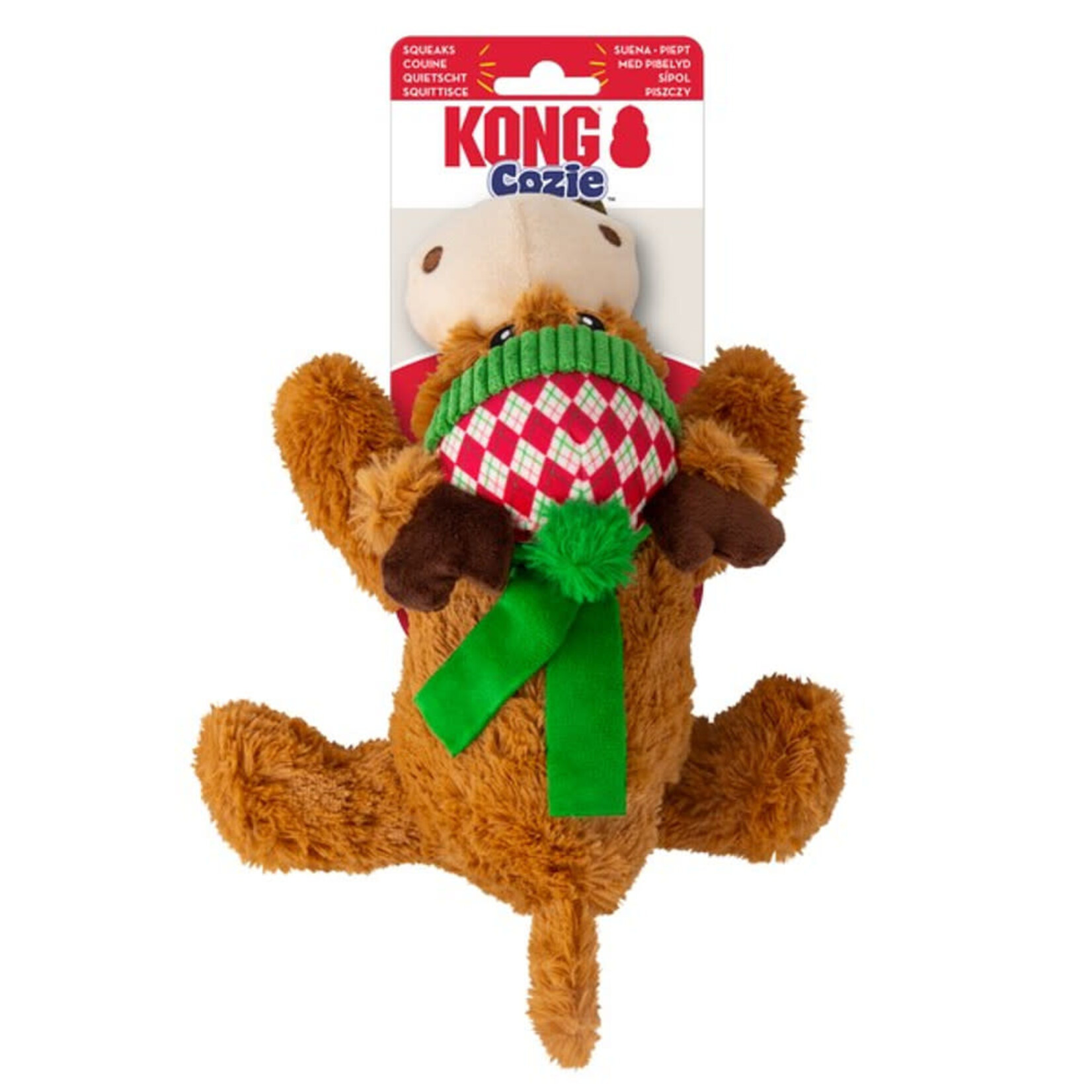 KONG Holiday/Christmas Cozie Reindeer Plush Dog Toy, Medium