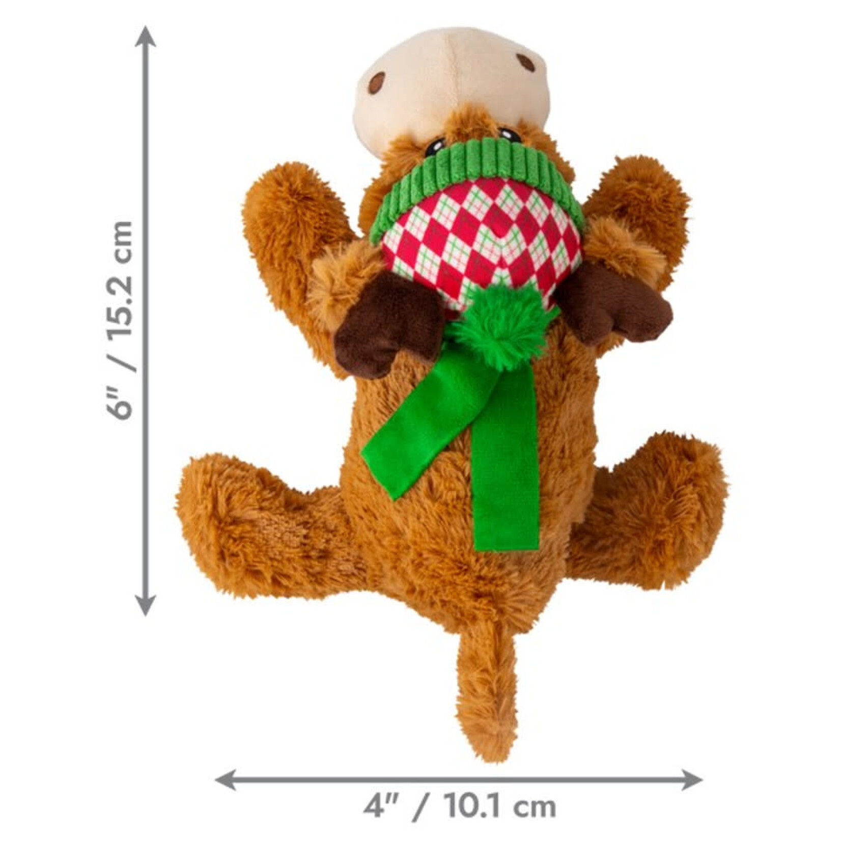 KONG Holiday/Christmas Cozie Reindeer Plush Dog Toy, Medium
