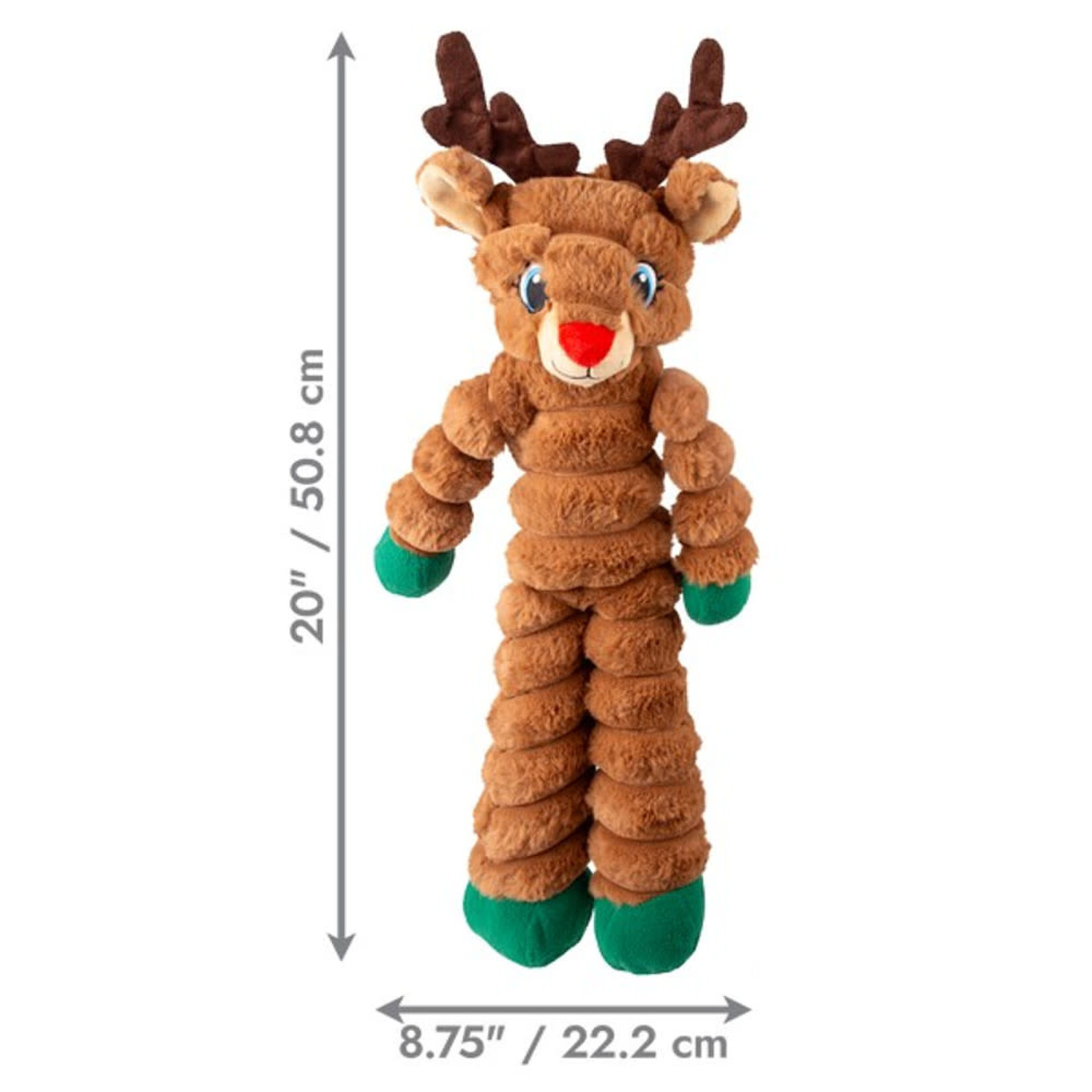 KONG Holiday Christmas Shakers Crumples Reindeer Dog Toy, X Large