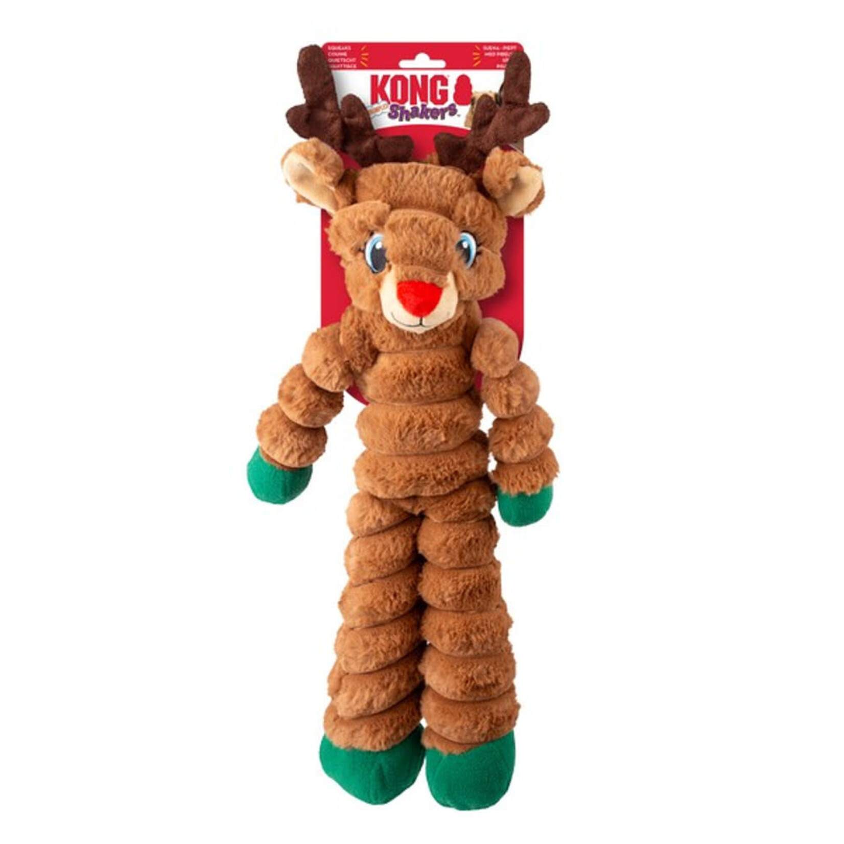 KONG Holiday Christmas Shakers Crumples Reindeer Dog Toy, X Large