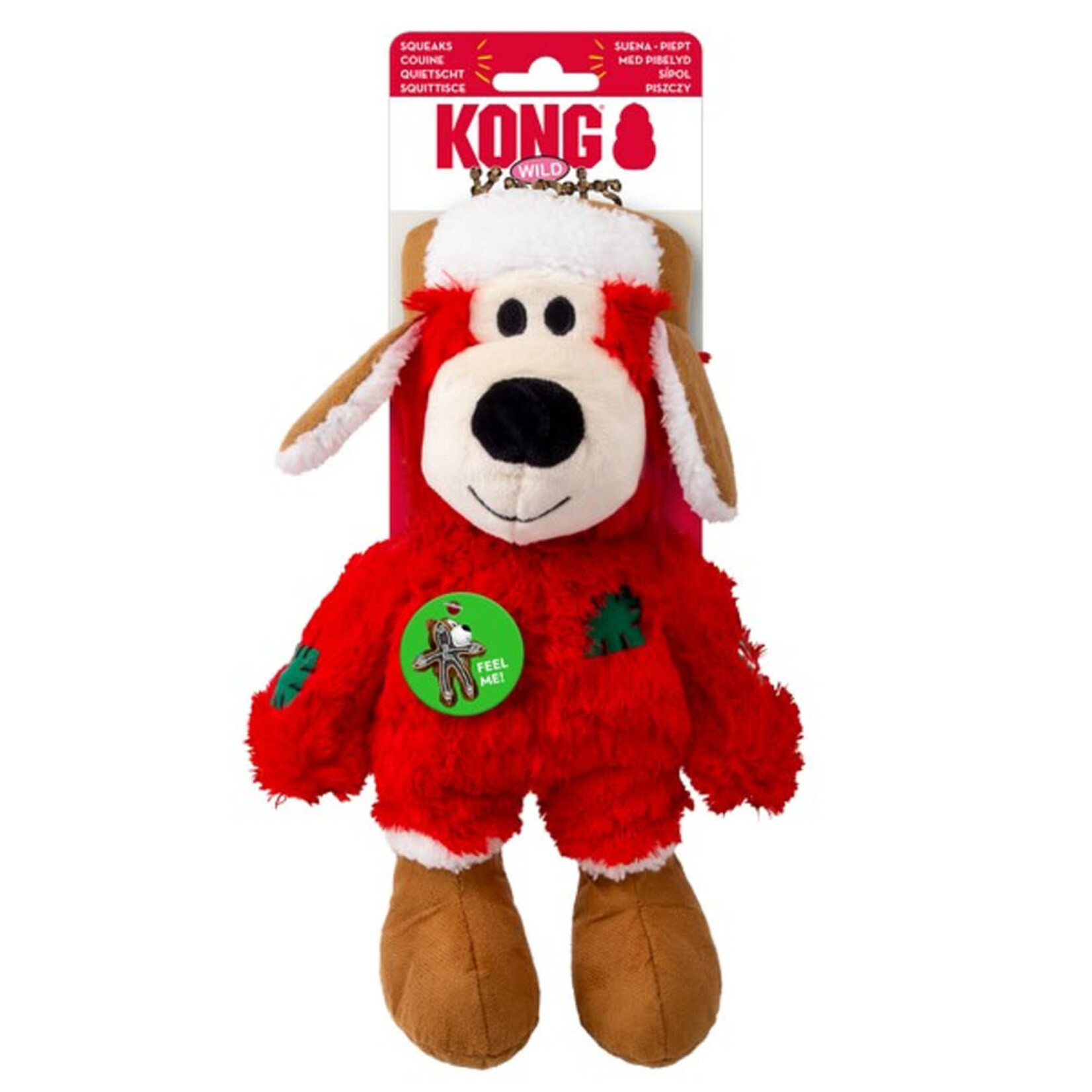 KONG Holiday/Christmas Wild Knots Bear Soft Dog Toy, Medium to Large