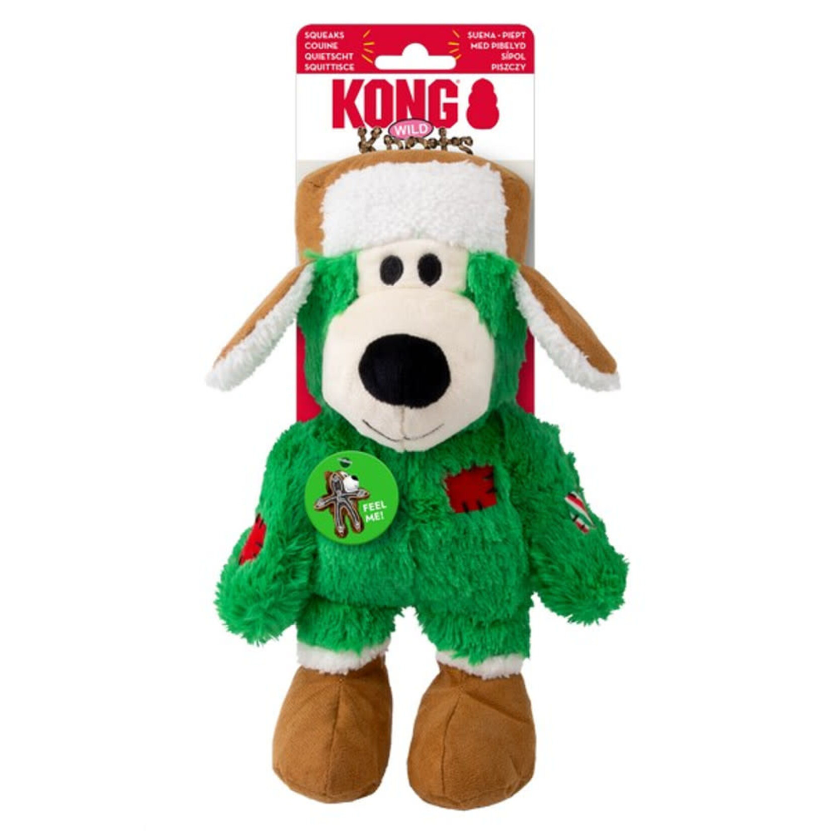 KONG Holiday/Christmas Wild Knots Bear Soft Dog Toy, Medium to Large