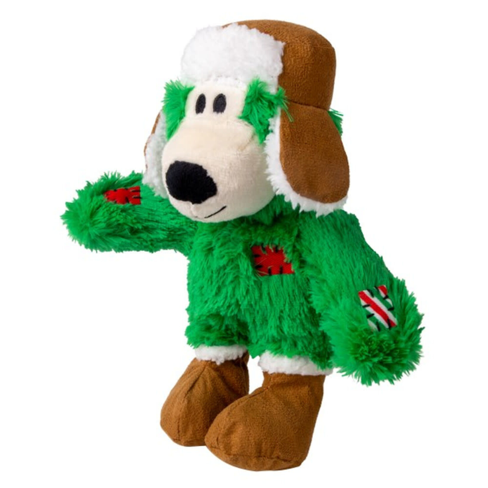 KONG Holiday/Christmas Wild Knots Bear Soft Dog Toy, Medium to Large