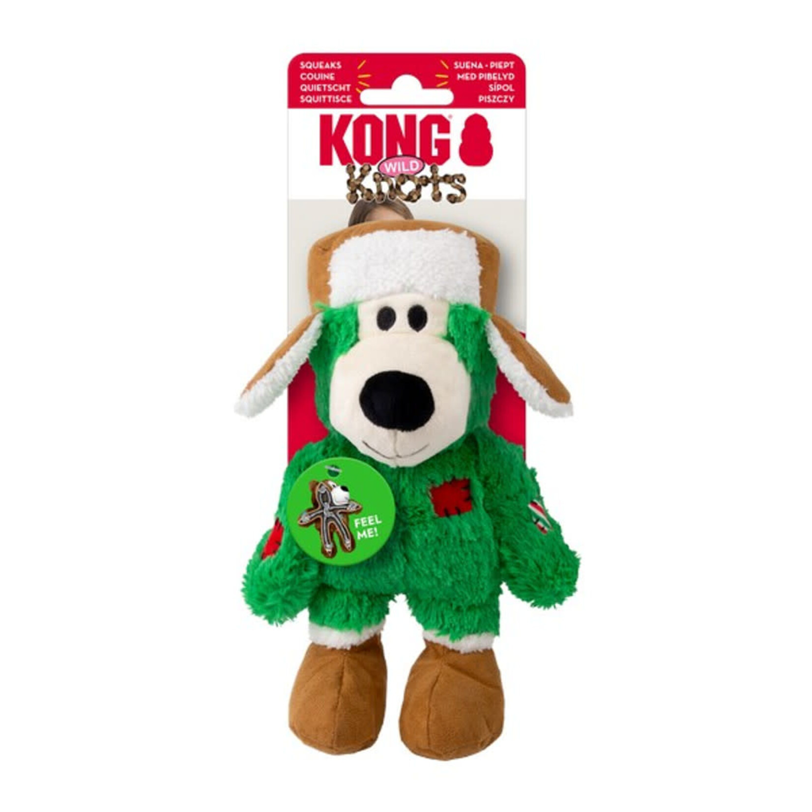 KONG Holiday/Christmas Wild Knots Bear Soft Dog Toy, Small to Medium