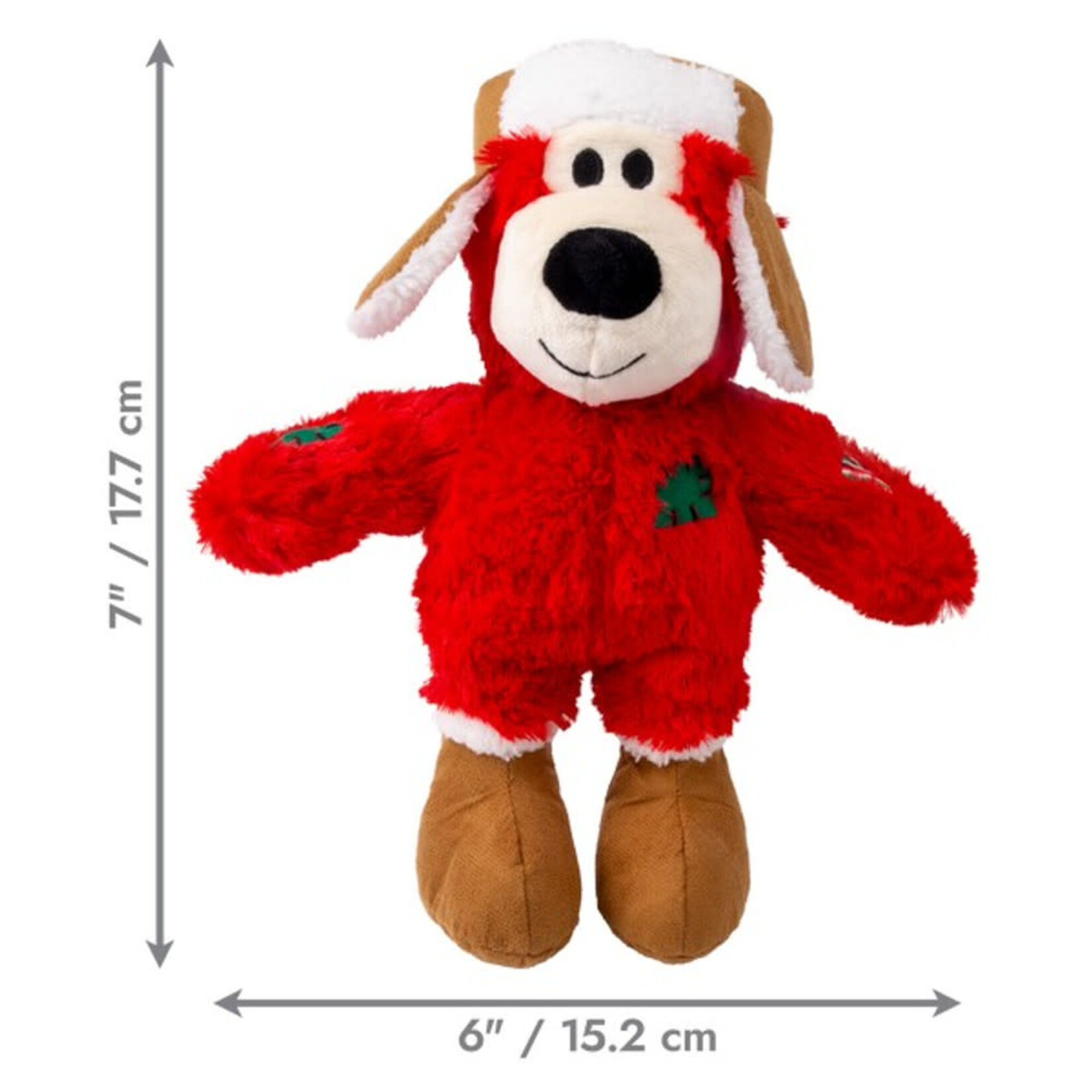 KONG Holiday/Christmas Wild Knots Bear Soft Dog Toy, Small to Medium