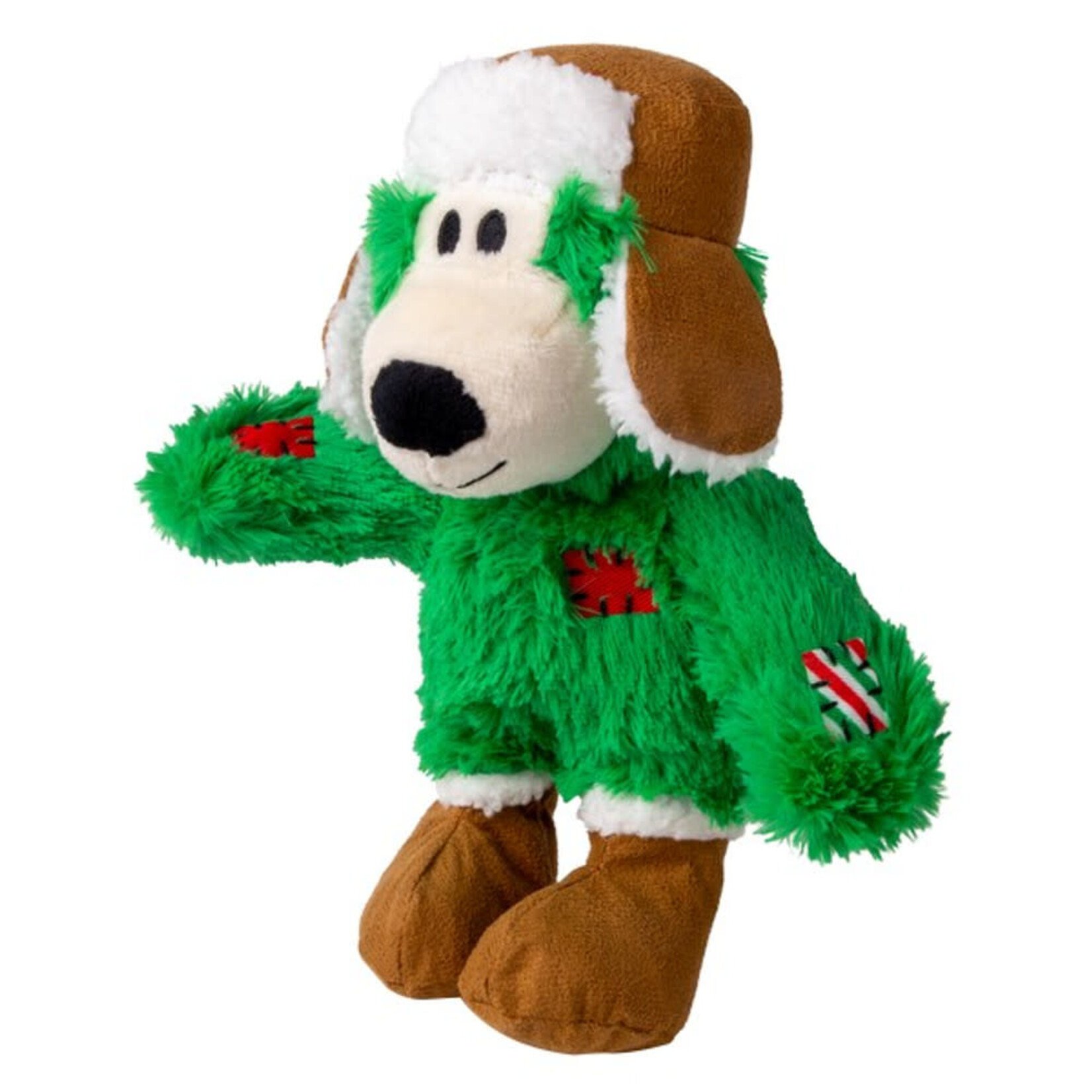 KONG Holiday/Christmas Wild Knots Bear Soft Dog Toy, Small to Medium