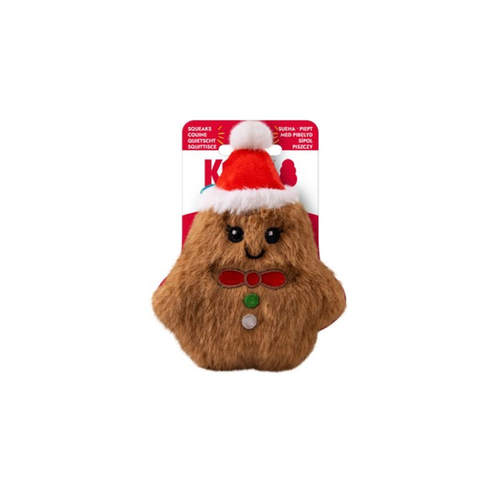 KONG Holiday/Christmas Snuzzles Mini Gingerbread Dog Toy, XS