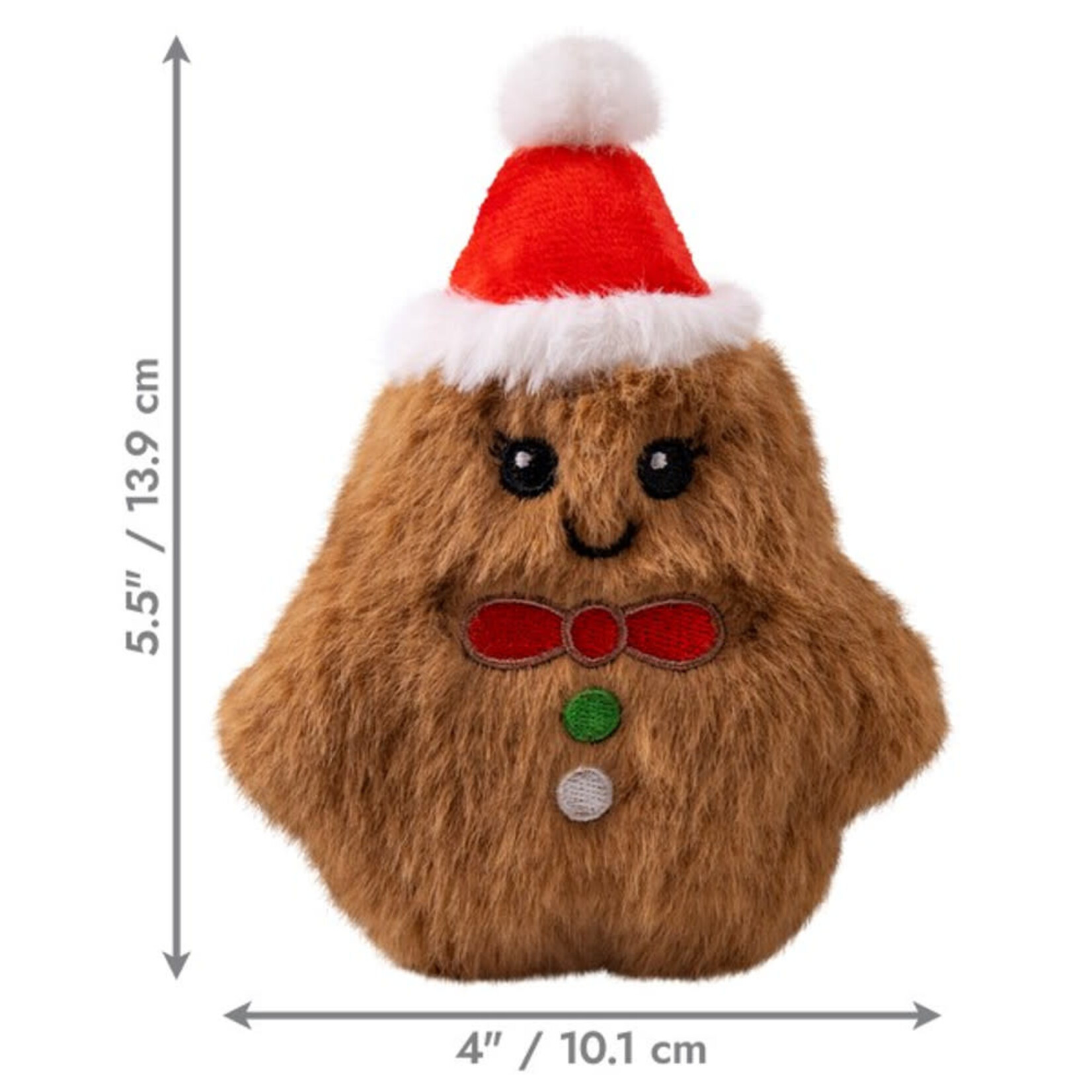 KONG Holiday/Christmas Snuzzles Mini Gingerbread Dog Toy, XS