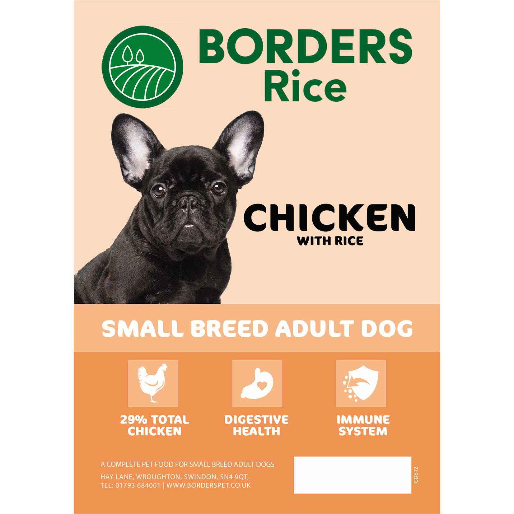 Borders Rice Small Breed Adult Dog Dry Food, Chicken with Rice