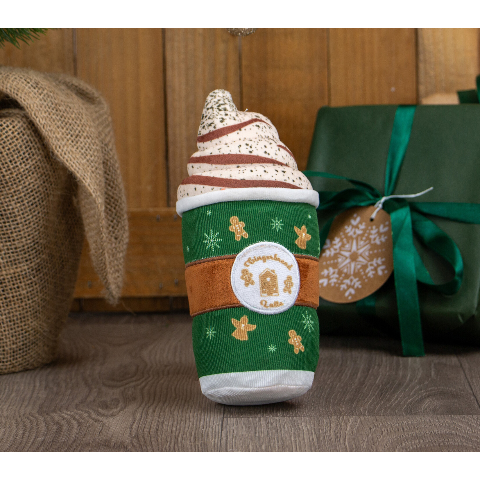 Ancol Gingerbread Latte Crinkly Squeaky Christmas Dog Toy