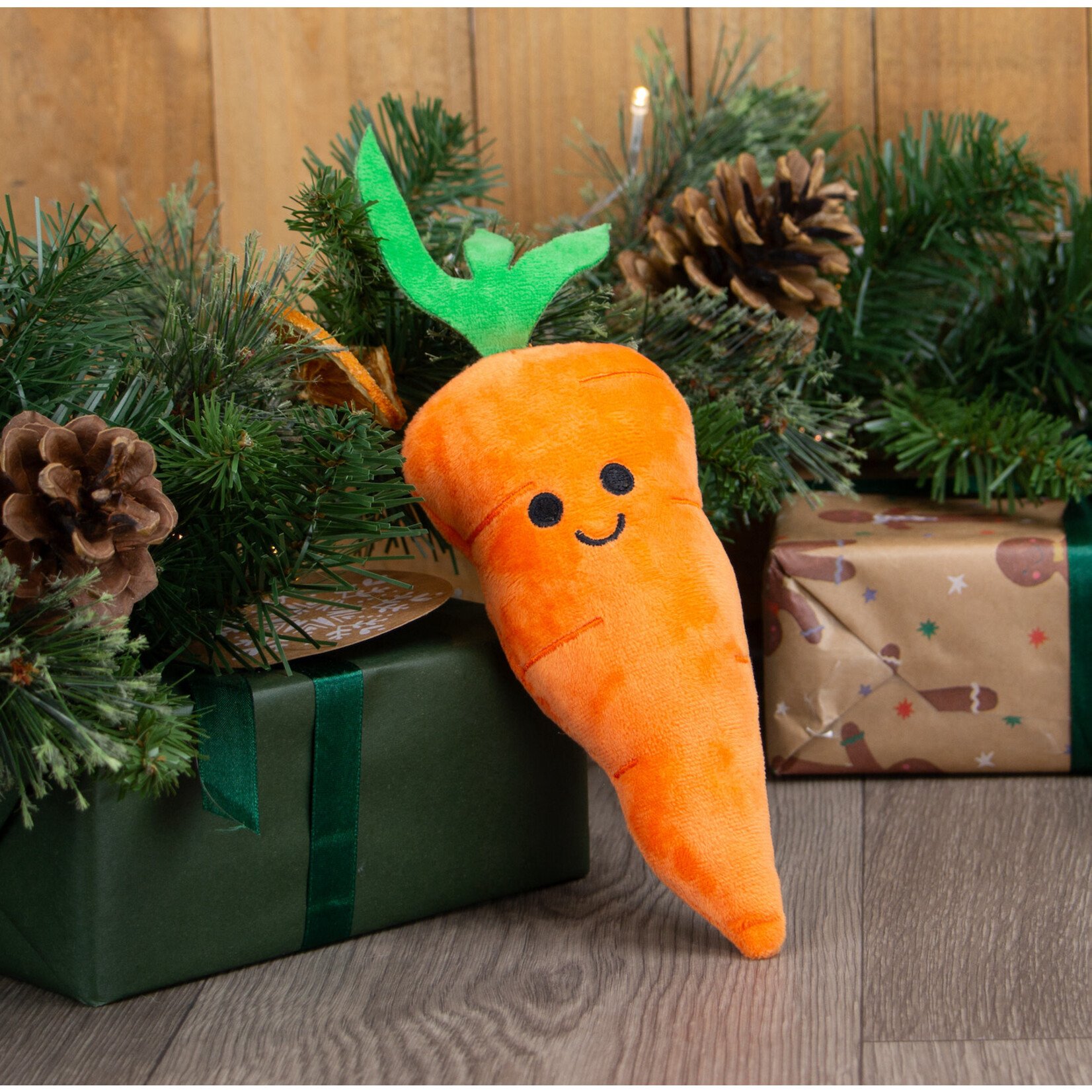 Ancol Mini Katie Carrot Crinkly Squeaky Christmas Dog Toy