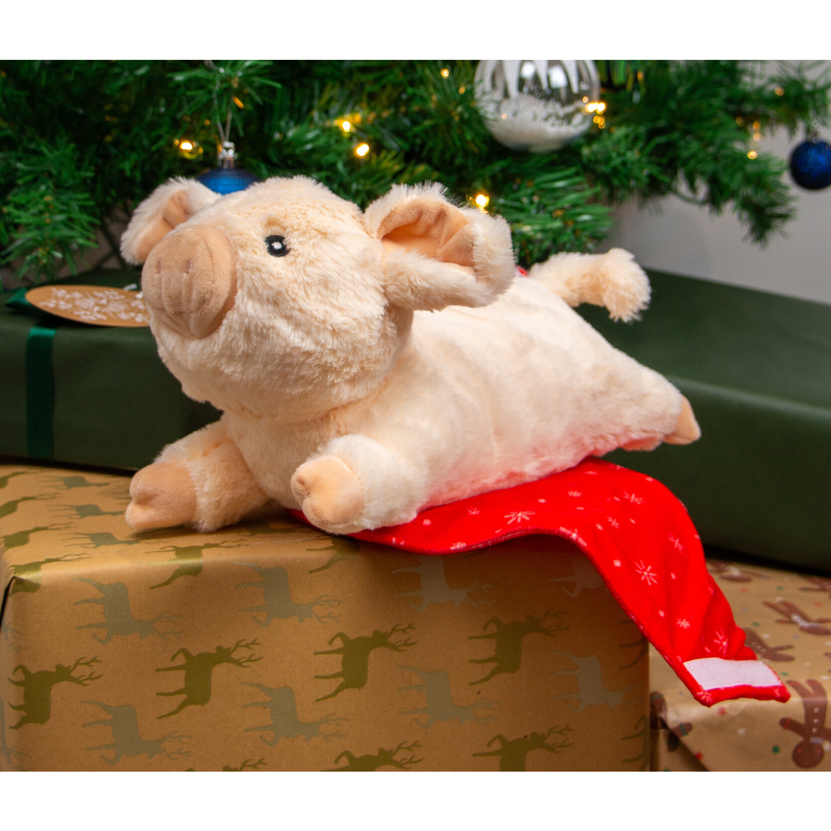 Ancol Paloma Pig in Blanket Squeaky Christmas Dog Toy