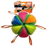 Nerf Plush Squeak & Crunch Wedge Ball Dog Toy with Straps, 15cm