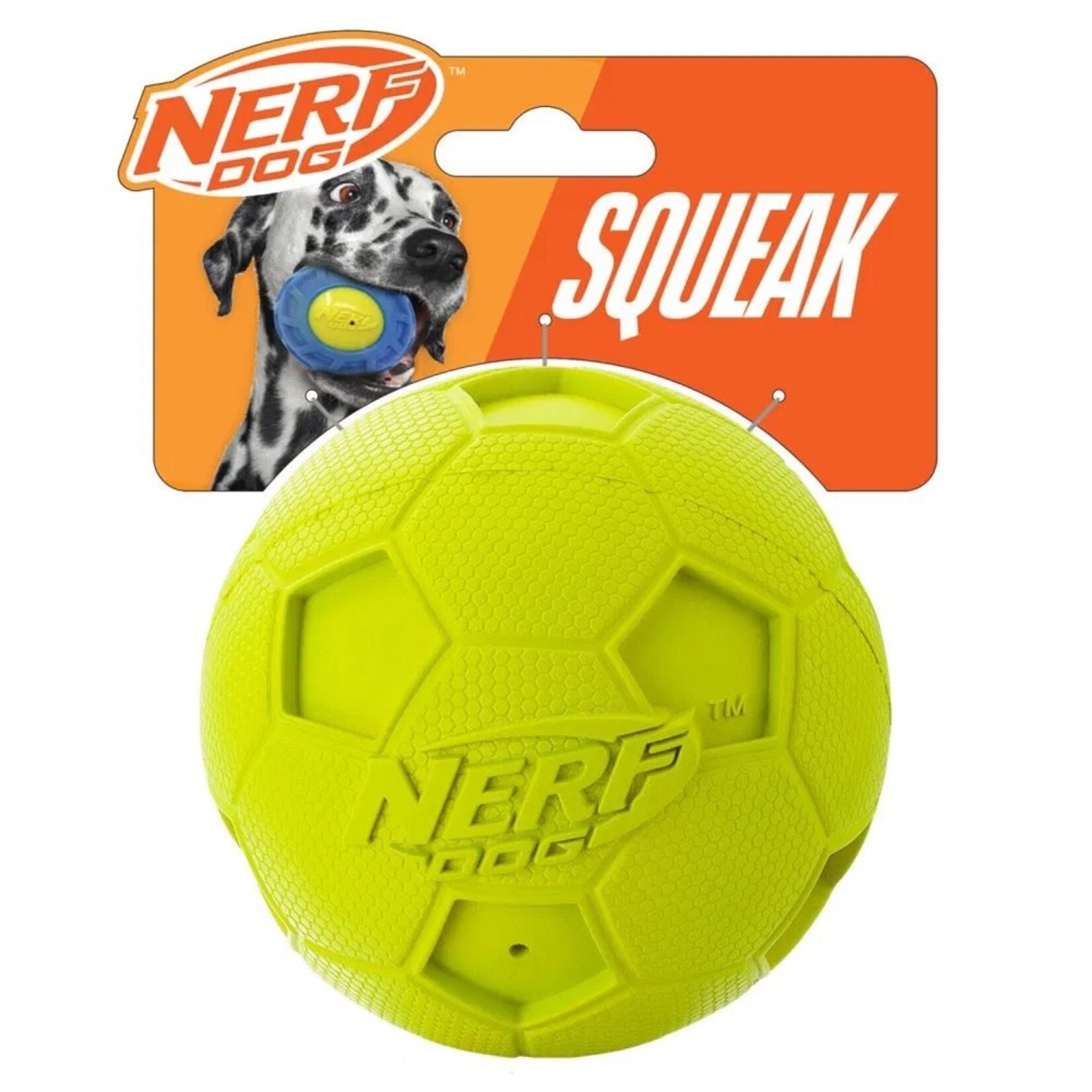 Nerf Rubber Soccer Squeak Ball Dog Toy, 10cm