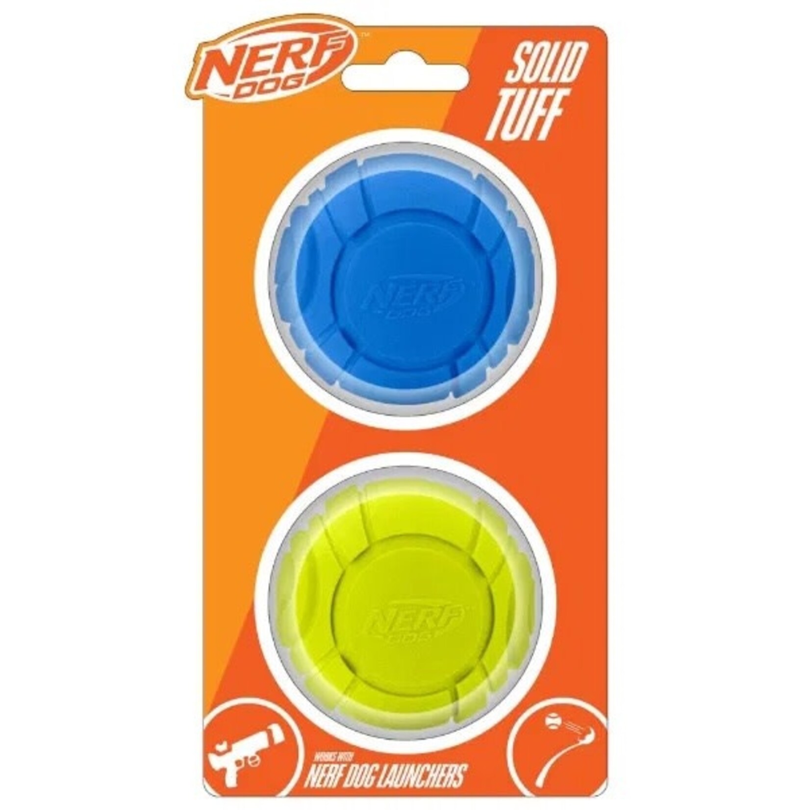 Nerf Solid Tuff Sonic Rubber Ball Dog Toy, 6cm 2 pack