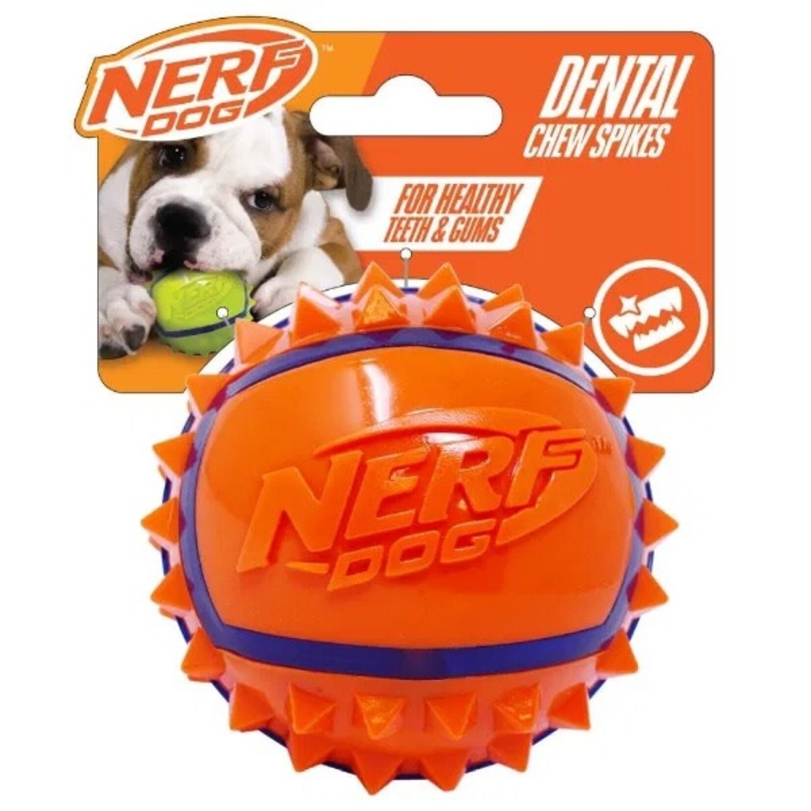 Nerf TPR Dental Chew Spikes Ball Dog Toy, 9cm