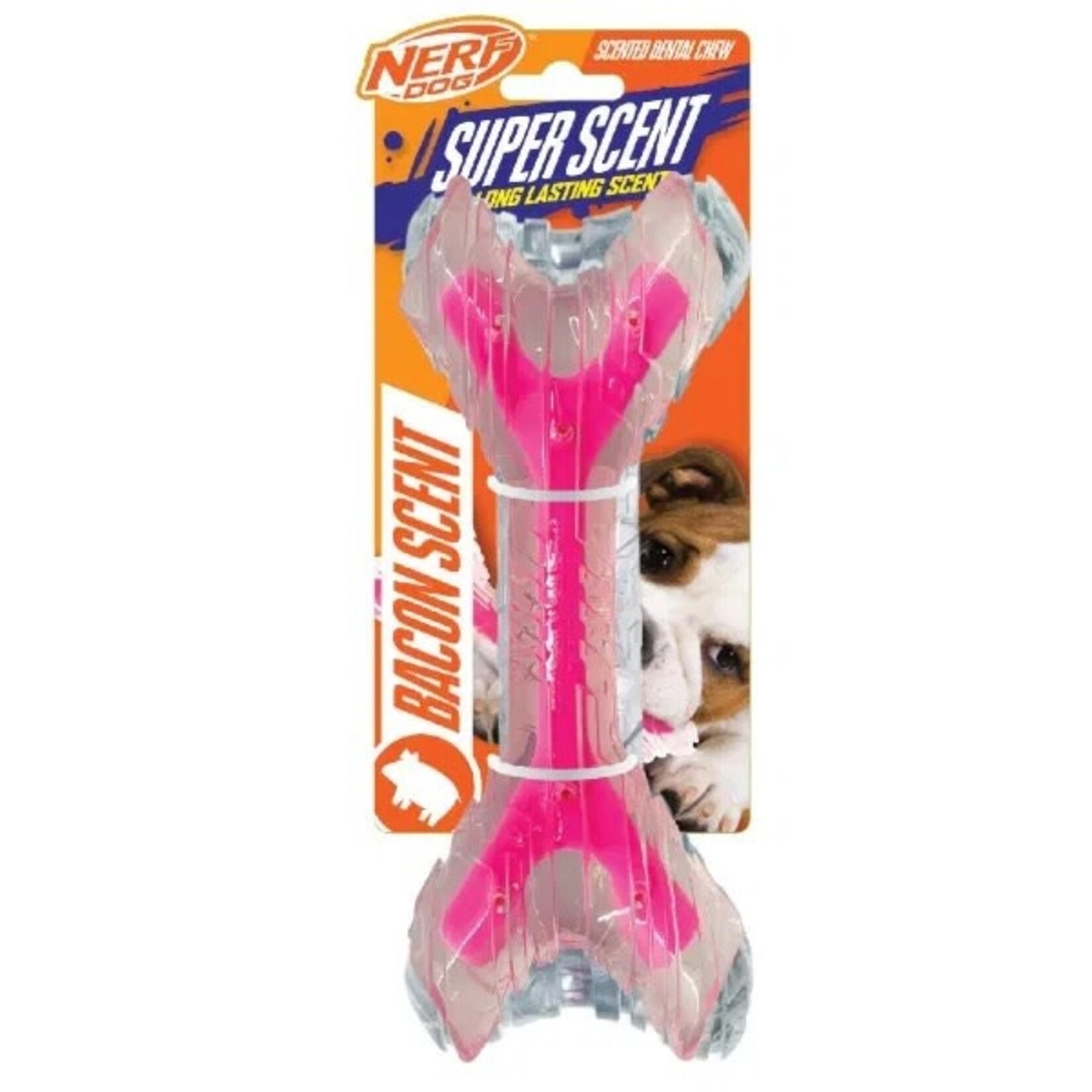Nerf TPR/PP Scented Bacon Super Scent Bone Solid Core Dog Toy, 23cm