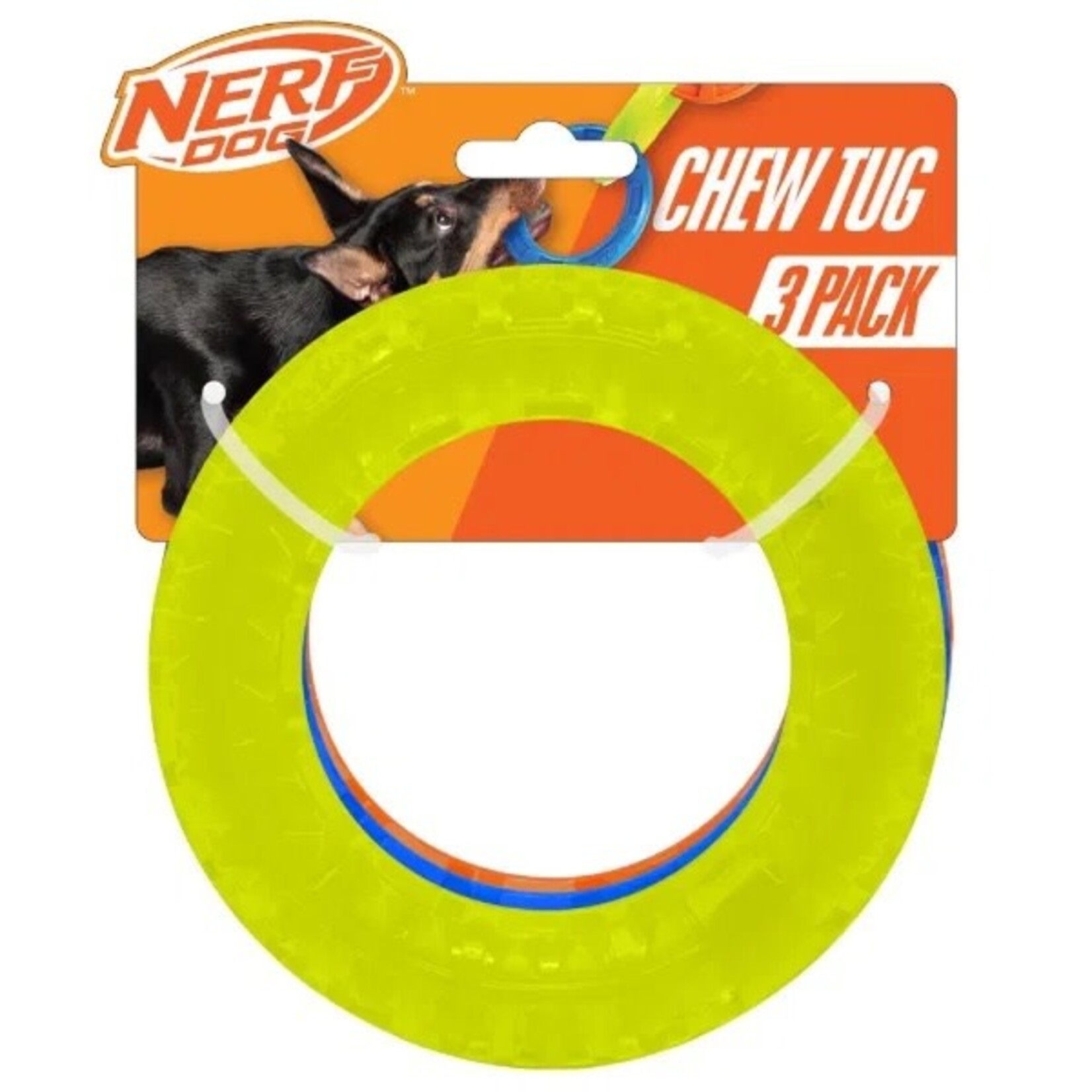 Nerf Translucent TPR EXO Spike Ring Dog Toy, 13cm 3 pack Green/Blue/Orange