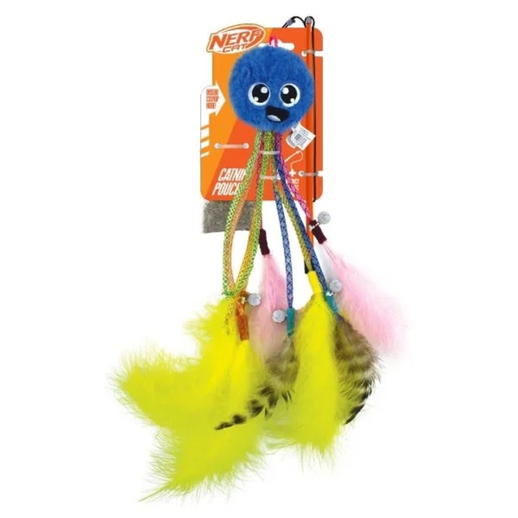 Nerf Ultraplush Nylon Elastic Octo Cat Toy with Bells & Wand 30cm