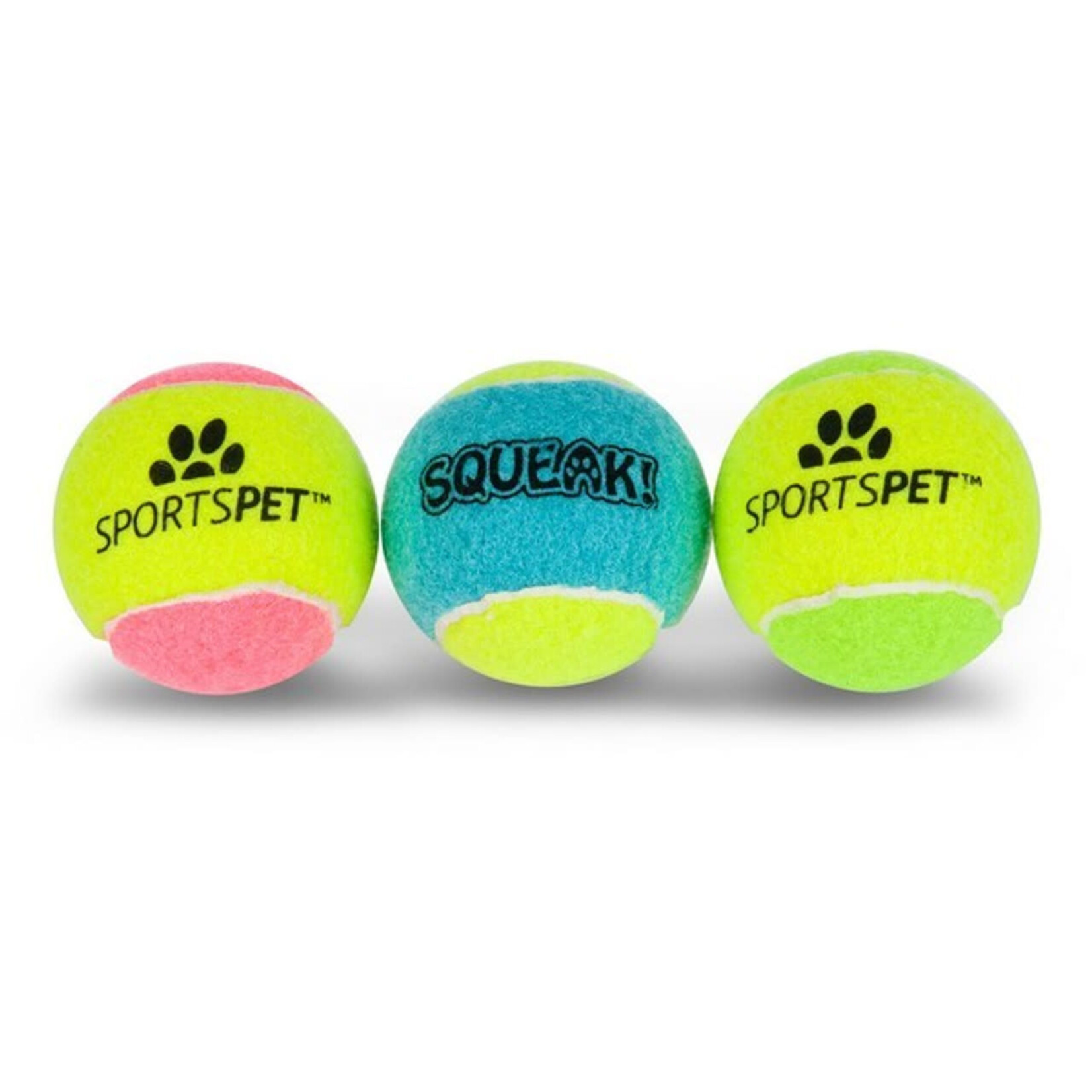 Sportspet Squeaky Tennis Ball Dog Toy, Single
