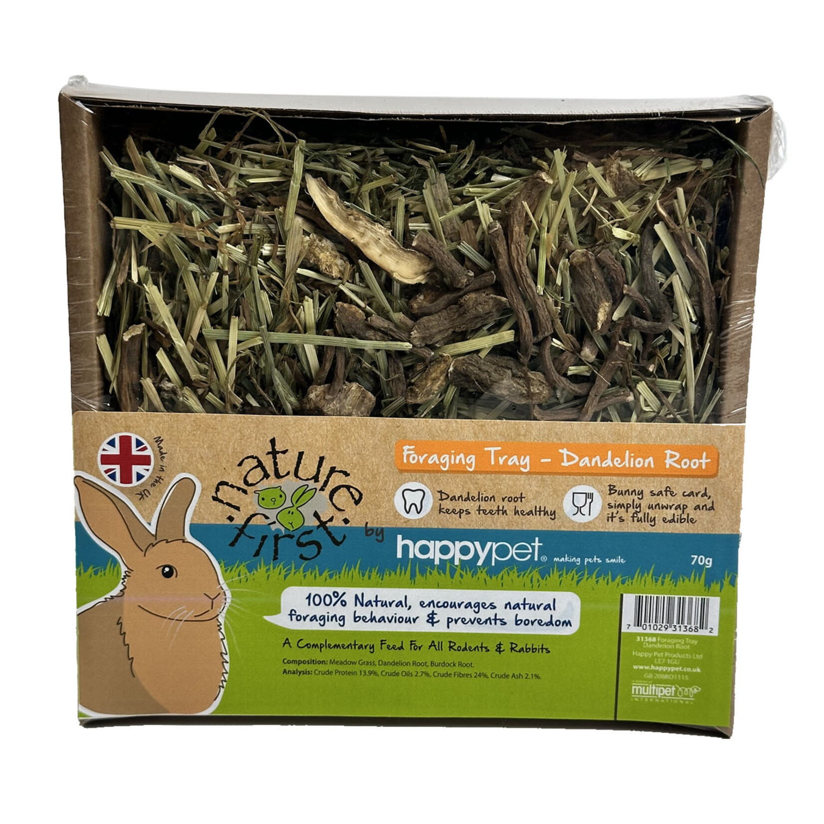 Happy Pet Nature First Foraging Tray Dandelion Root Small Animal Treat, 70g