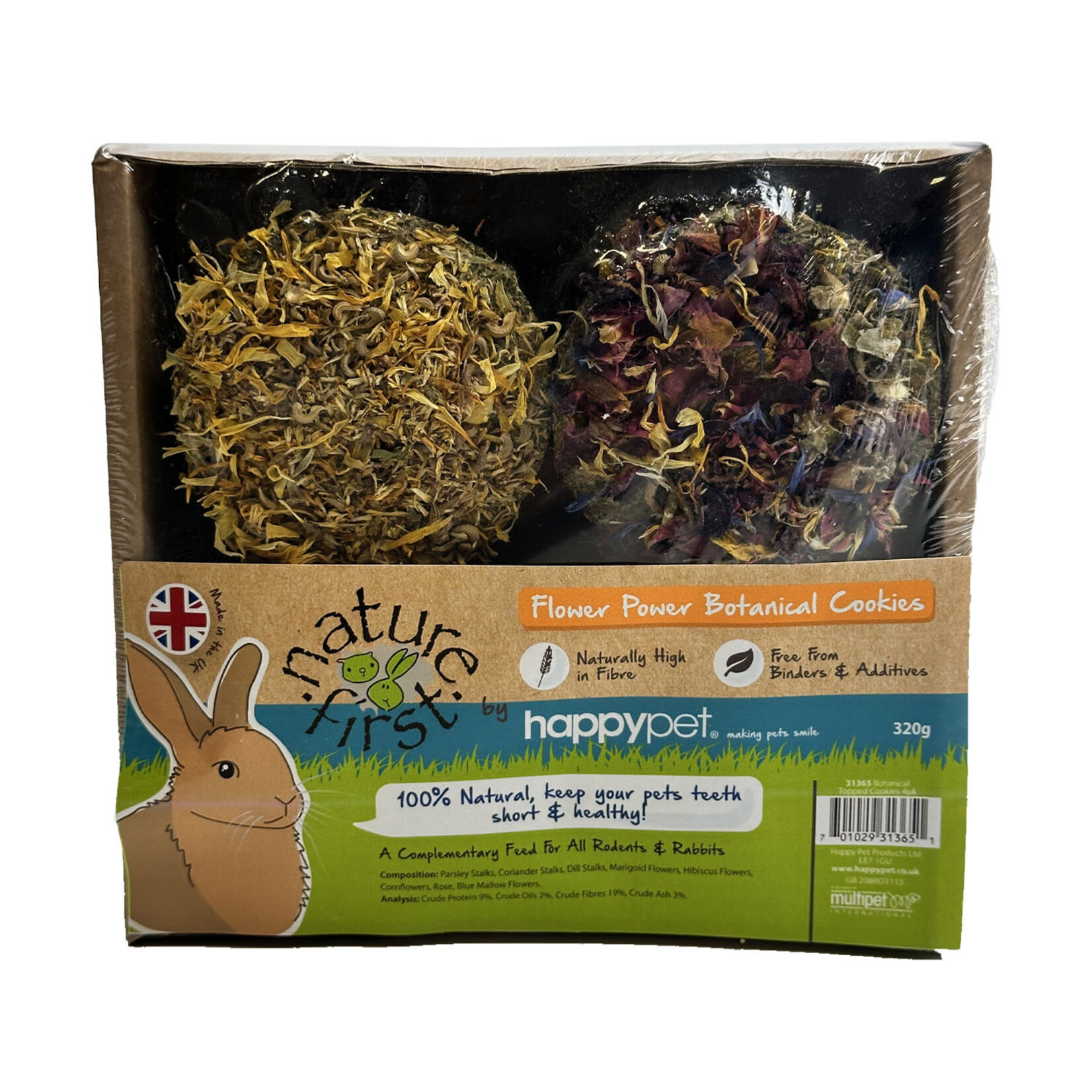 Happy Pet Nature First Flower Power Botanical Cookies for Small Animals, 320g