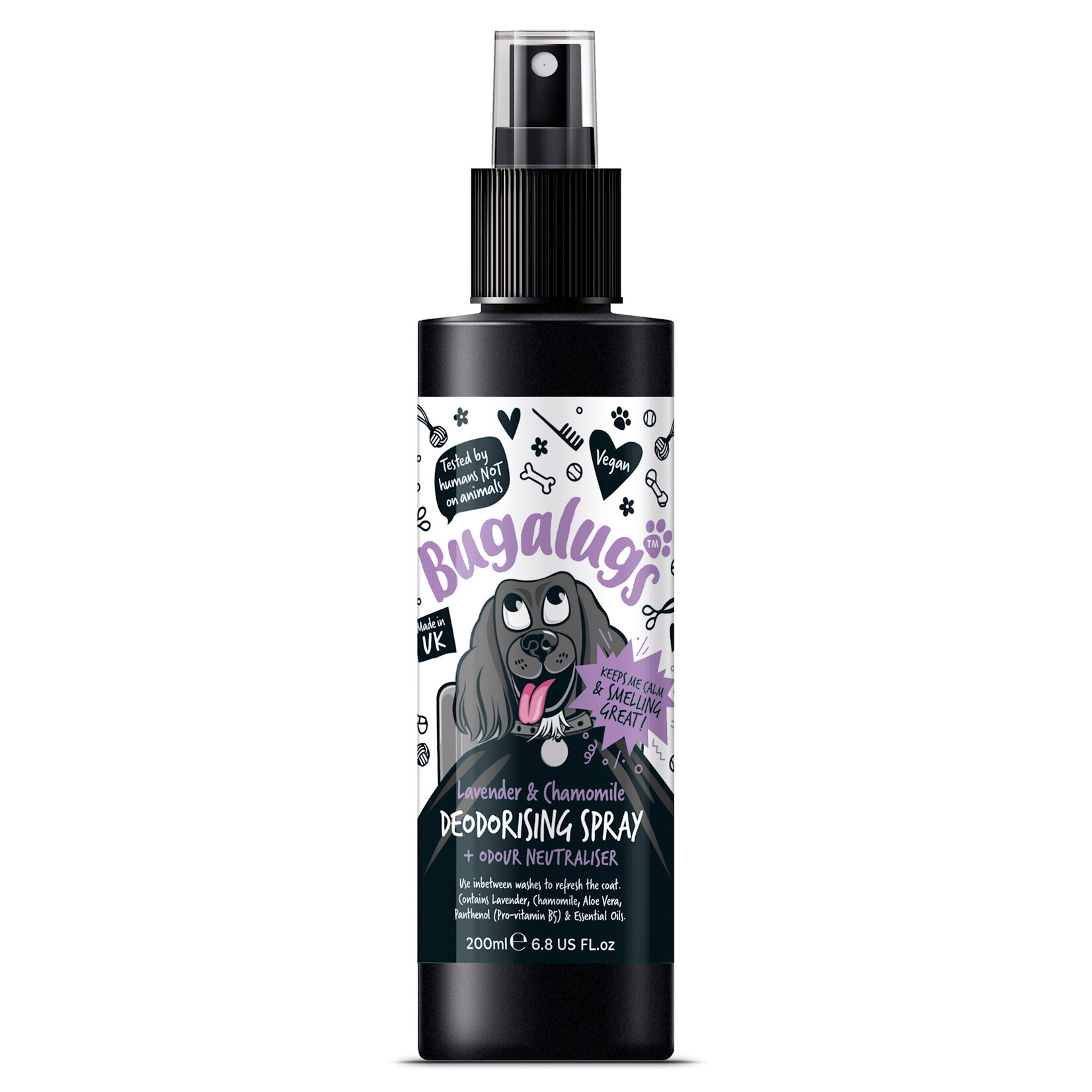 Bugalugs Lavender & Chamomile Dog Deodorising Spray with Odour Neutraliser, 200ml