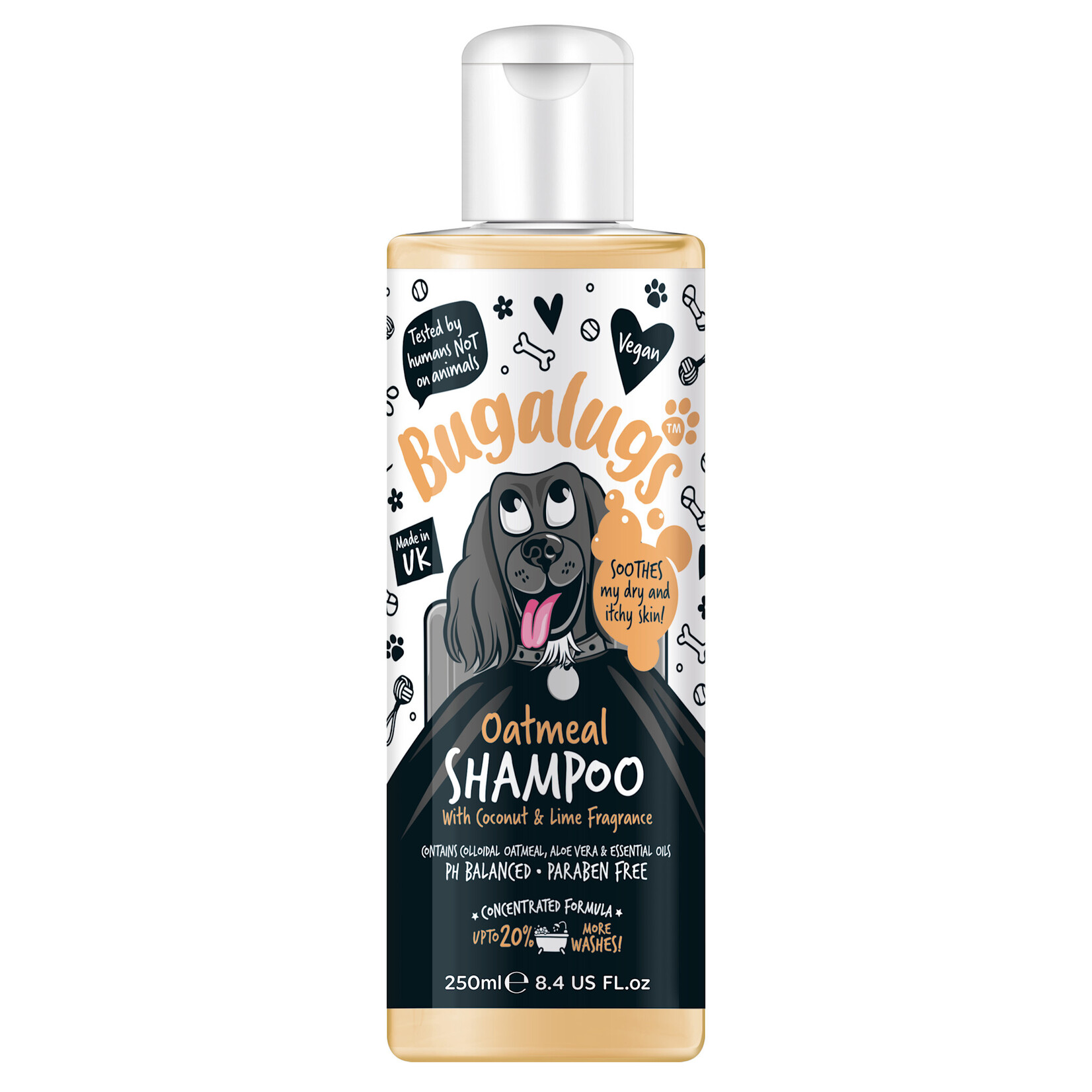 Bugalugs Oatmeal Dog Shampoo with Coconut & Lime Fragrance, 250ml