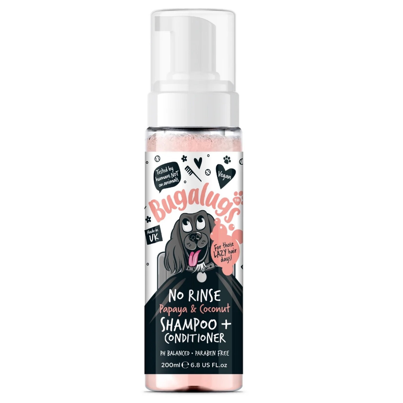Bugalugs No Rinse Papaya & Coconut Dog Shampoo & Conditioner, 200ml