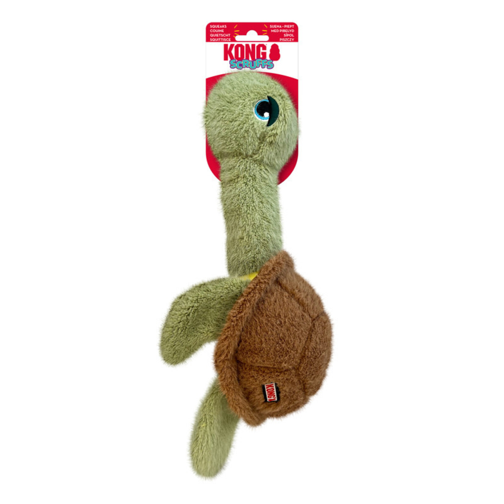 KONG Scruffs Turtle Plush Squeaky Dog Toy, Med-Large