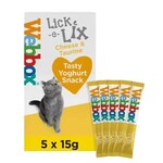 Webbox Lick-e-Lix, Cream Cat Treats - Cheese & Taurine, 5 x 15g