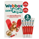 Webbox Lick-e-Puds Cat Treats - Strawberry, 5 x 15g